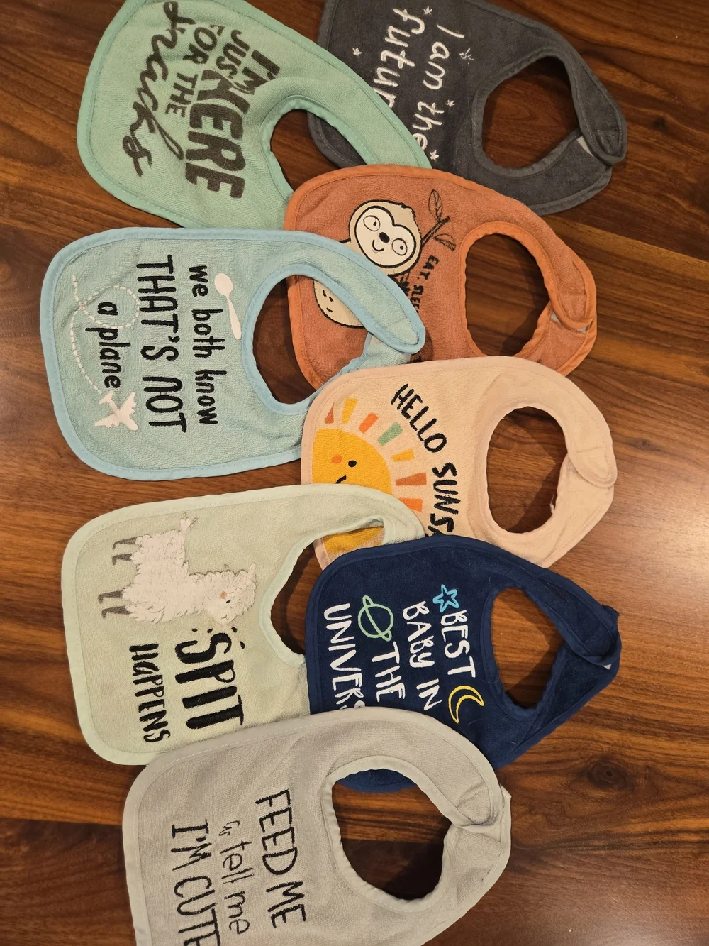 Baby Bib Set - Multicolor Cute Graphic Cotton Terry Bibs